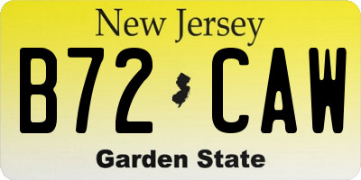 NJ license plate B72CAW