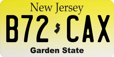 NJ license plate B72CAX