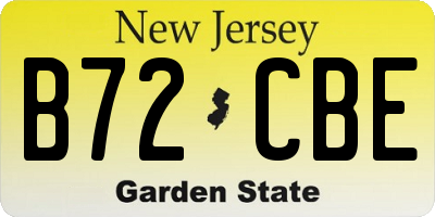 NJ license plate B72CBE