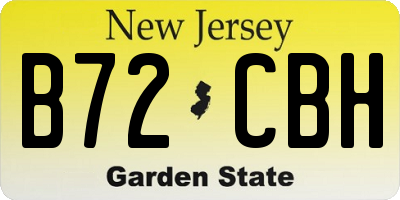 NJ license plate B72CBH