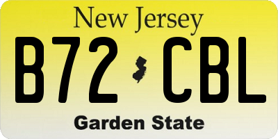 NJ license plate B72CBL