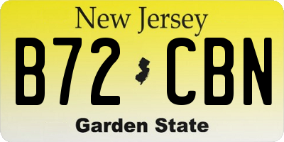 NJ license plate B72CBN