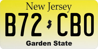 NJ license plate B72CBO