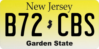 NJ license plate B72CBS