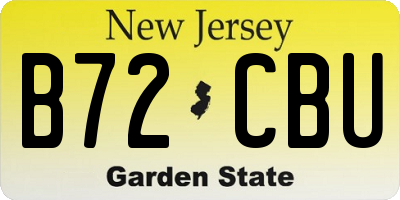 NJ license plate B72CBU
