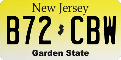 NJ license plate B72CBW