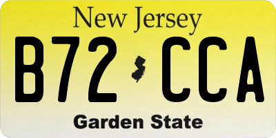 NJ license plate B72CCA