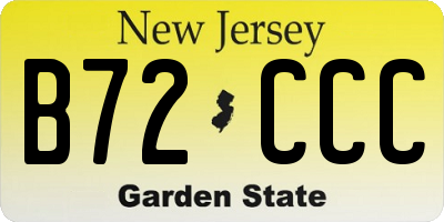 NJ license plate B72CCC