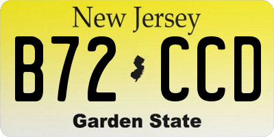 NJ license plate B72CCD