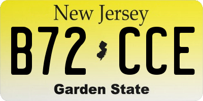NJ license plate B72CCE