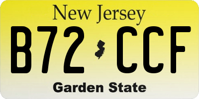 NJ license plate B72CCF
