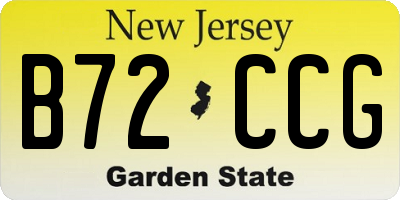 NJ license plate B72CCG