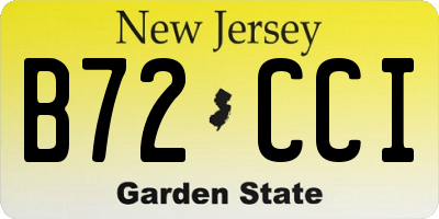 NJ license plate B72CCI