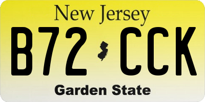 NJ license plate B72CCK