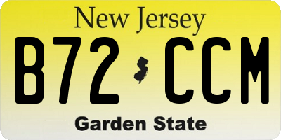 NJ license plate B72CCM