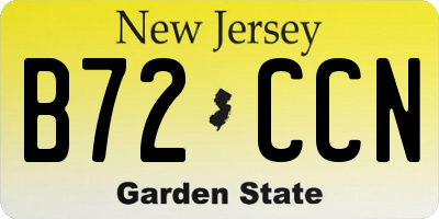 NJ license plate B72CCN