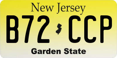 NJ license plate B72CCP