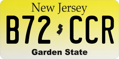 NJ license plate B72CCR