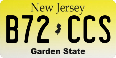 NJ license plate B72CCS