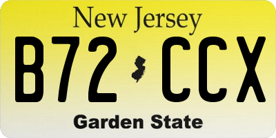 NJ license plate B72CCX
