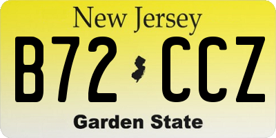 NJ license plate B72CCZ