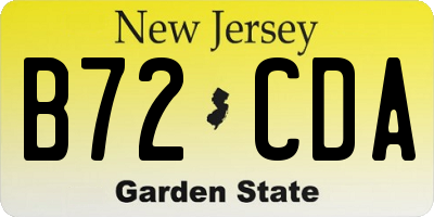 NJ license plate B72CDA