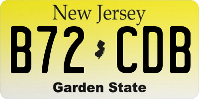 NJ license plate B72CDB