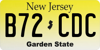 NJ license plate B72CDC
