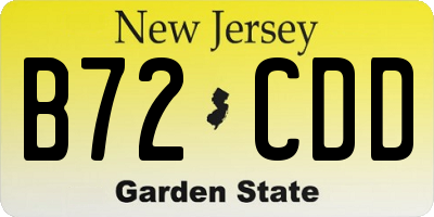NJ license plate B72CDD