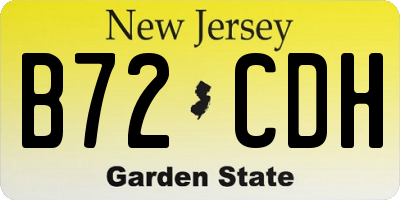 NJ license plate B72CDH