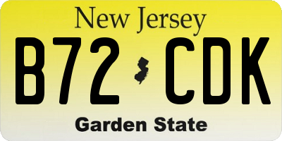 NJ license plate B72CDK