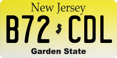 NJ license plate B72CDL