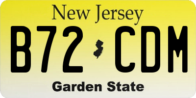 NJ license plate B72CDM