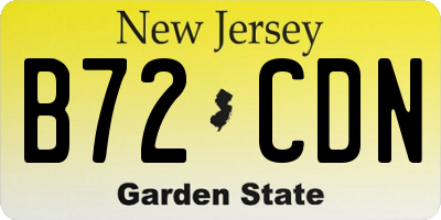 NJ license plate B72CDN
