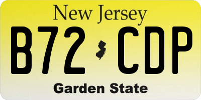 NJ license plate B72CDP