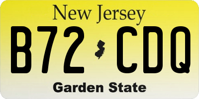 NJ license plate B72CDQ