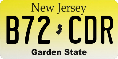 NJ license plate B72CDR