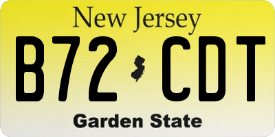 NJ license plate B72CDT