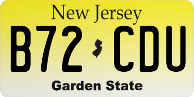 NJ license plate B72CDU