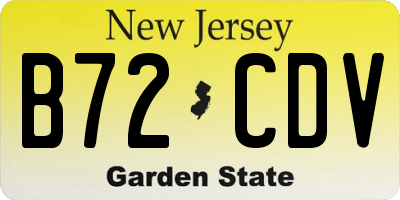 NJ license plate B72CDV