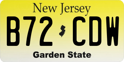 NJ license plate B72CDW