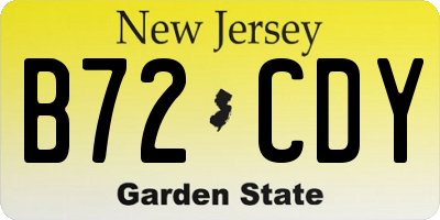 NJ license plate B72CDY