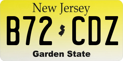 NJ license plate B72CDZ