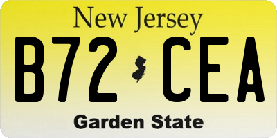 NJ license plate B72CEA