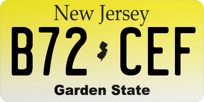 NJ license plate B72CEF