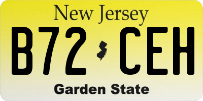 NJ license plate B72CEH