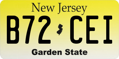 NJ license plate B72CEI