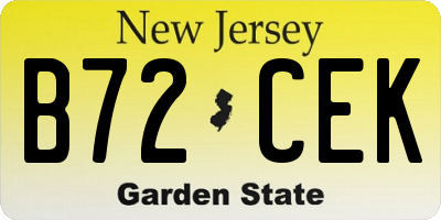 NJ license plate B72CEK