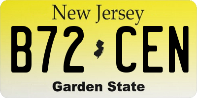 NJ license plate B72CEN