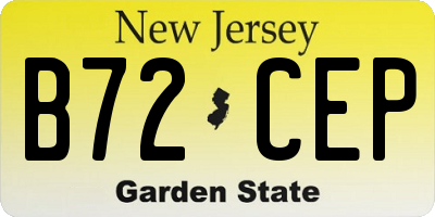 NJ license plate B72CEP